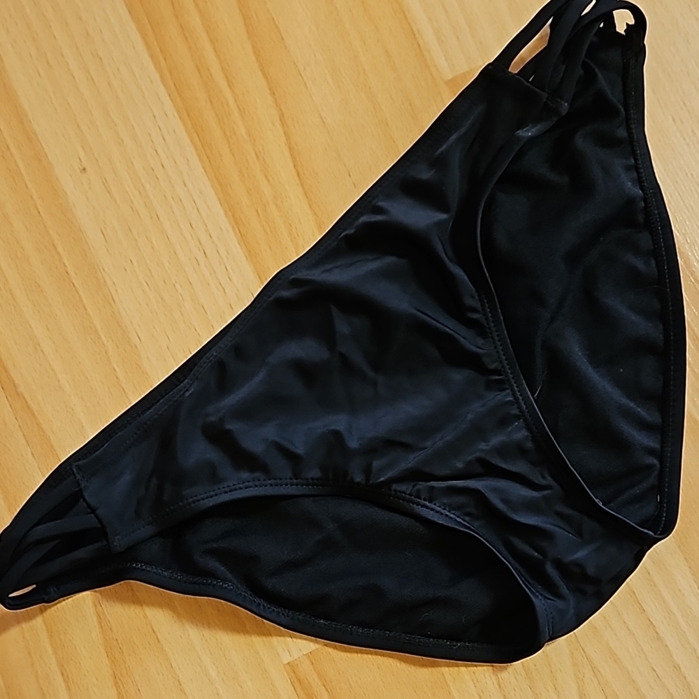 4/$10 Black Satin Bikini Bottom - bundle 3for$10 special